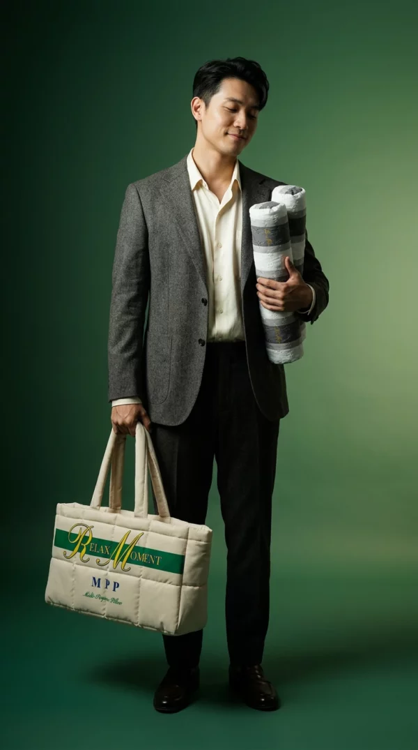 Relax Moment <br> (หมอนสีเทา กระเป๋าใหญ่สีครีม)
